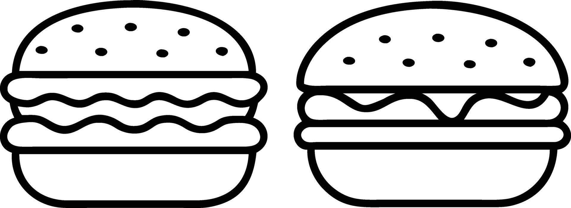 Burger icon line art design vector