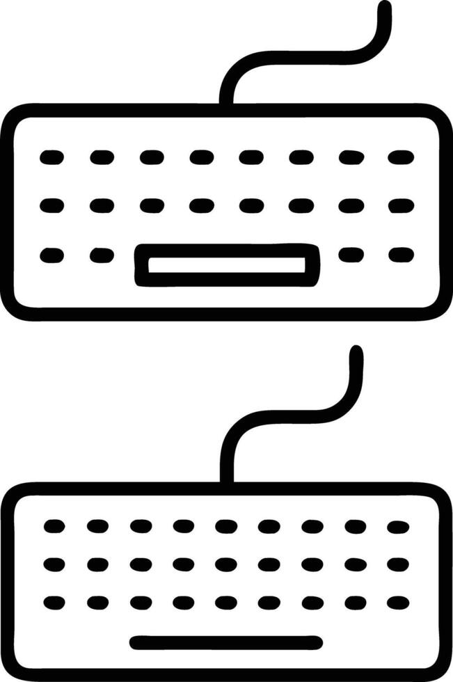 Keyboard icon line art design vector