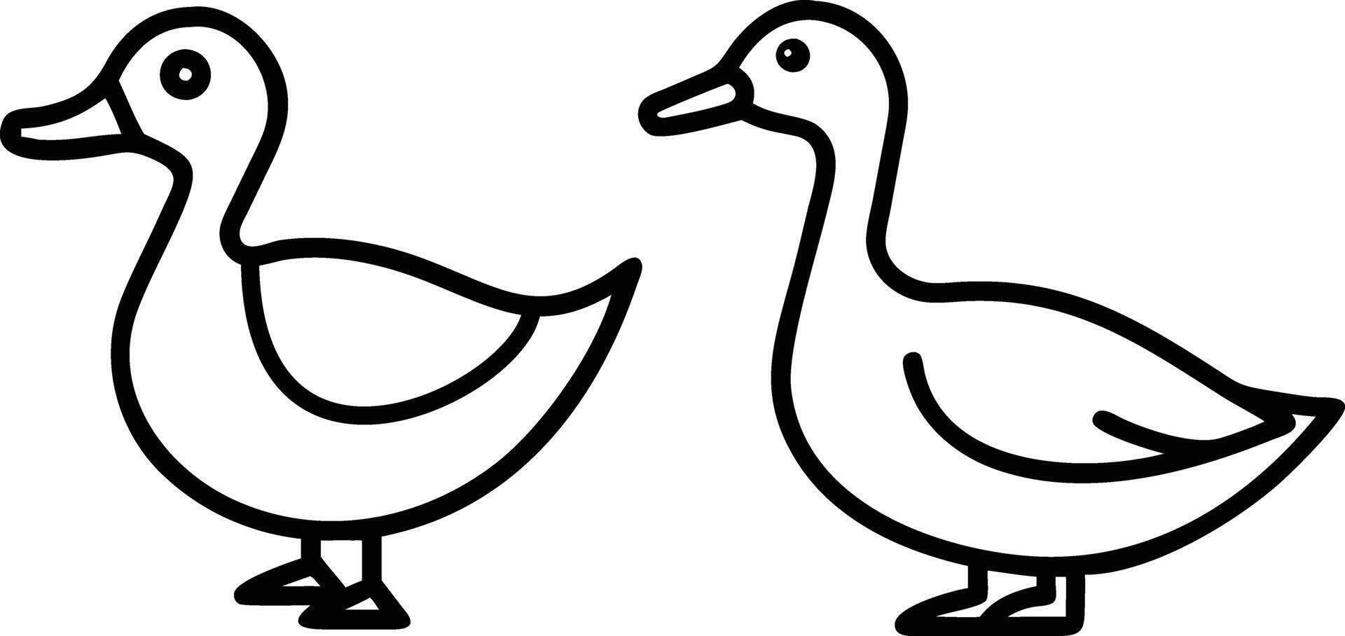 Duck icon line art design vector