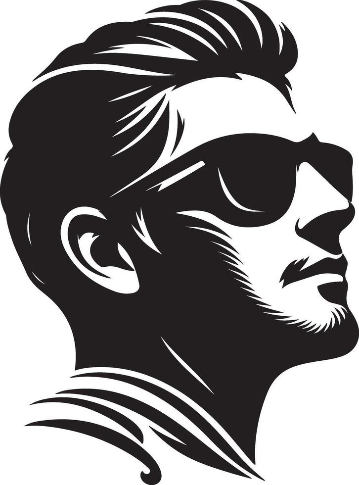 A man in sunglasses with a beard and a mustache vector