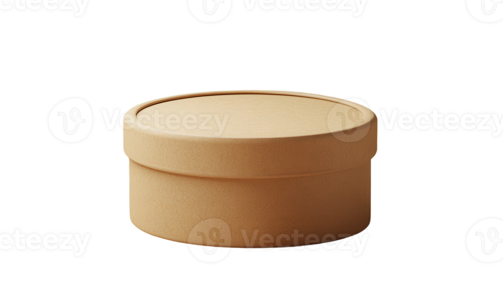 Simple round cardboard box with a lid displayed against a transparent background, ideal for packaging and storage solutions. png