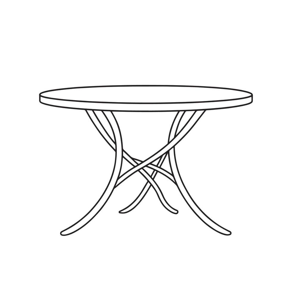 Portable Tables Seasonal Furniture isolated continuous line art flat illustration on white background. vector
