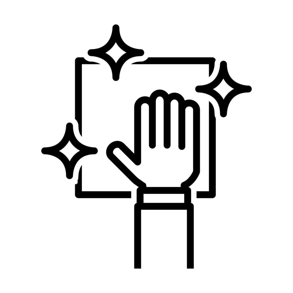 Clean surface outline icon easy cleaning symbol for graphic design, logo, web site, social media, mobile app, ui illustration vector