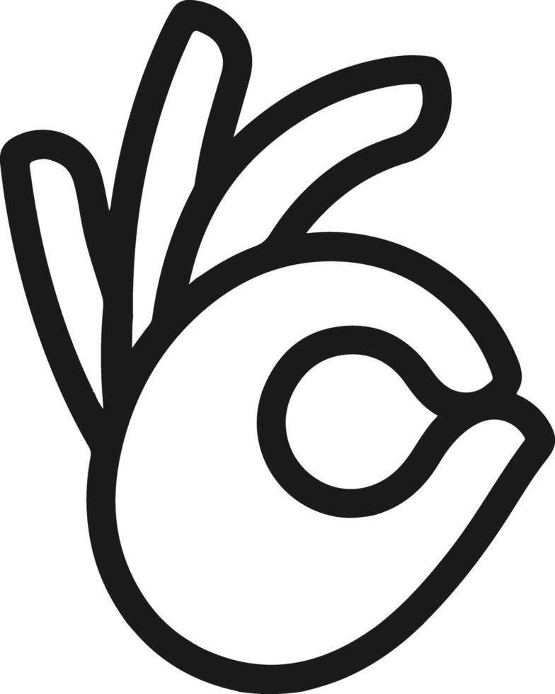 A modern logo design with hand forming a Okay symbol vector