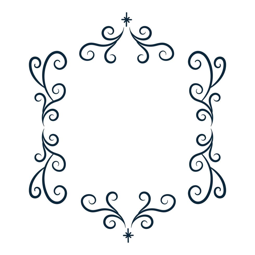 Square openwork frame. lace frame with empty space for text. Christmas and New Year. Isolated illustration. vector