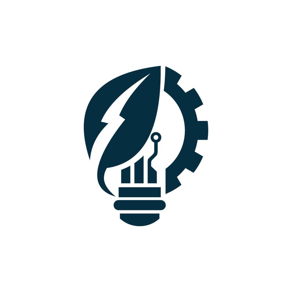 energy saving light bulb logo type vector