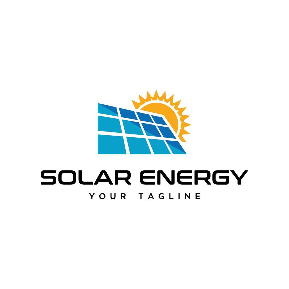 solar panel and sun vector
