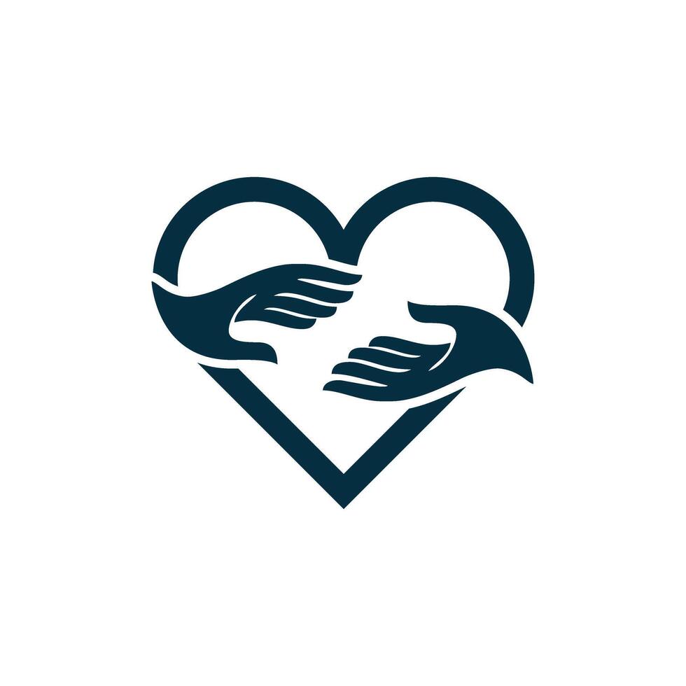sign with hand and love logo vector