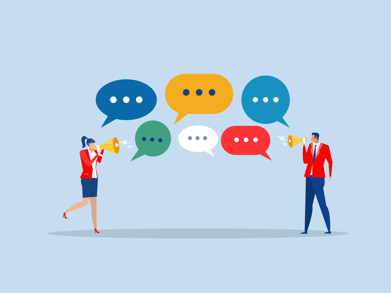 Public Relations manager,Businessman holding speech for talking on megaphone. announce sales or promotion ,Communication or PR, to communicate concept vector
