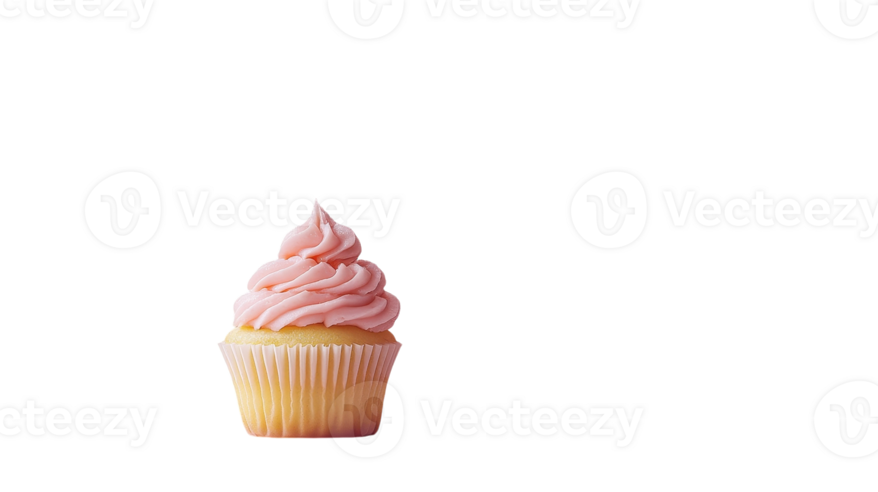 A delightful cupcake topped with creamy pink frosting awaits to satisfy a sweet tooth. png