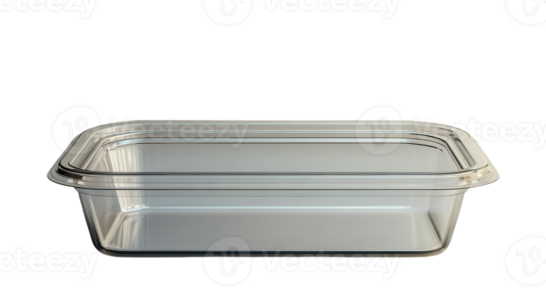 A clear food storage container sits ready for meal prep, showcasing its versatility and simplicity. png