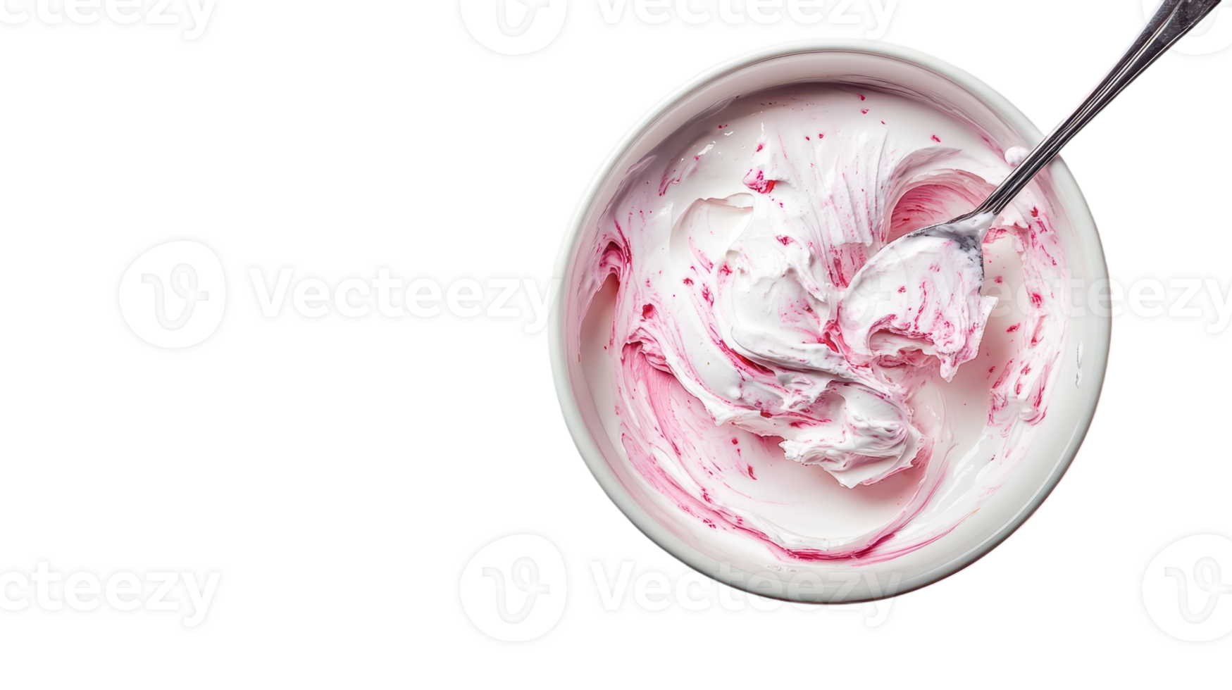 A bowl showcases smooth, colorful frosting swirled harmoniously, inviting sweetness. png