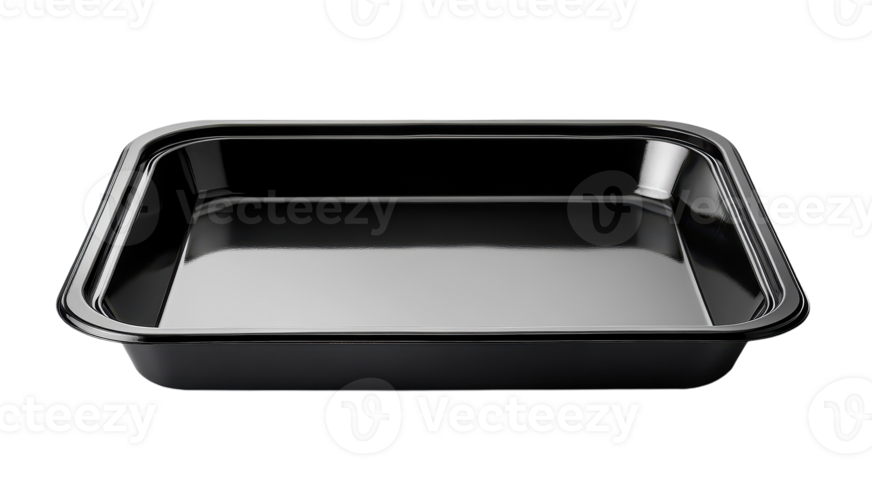 A shiny black baking tray awaits, showcasing its versatility for delicious meals. png
