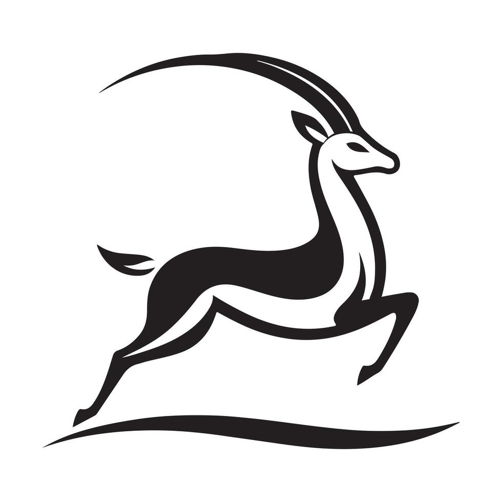 An image of a gazelle running vector
