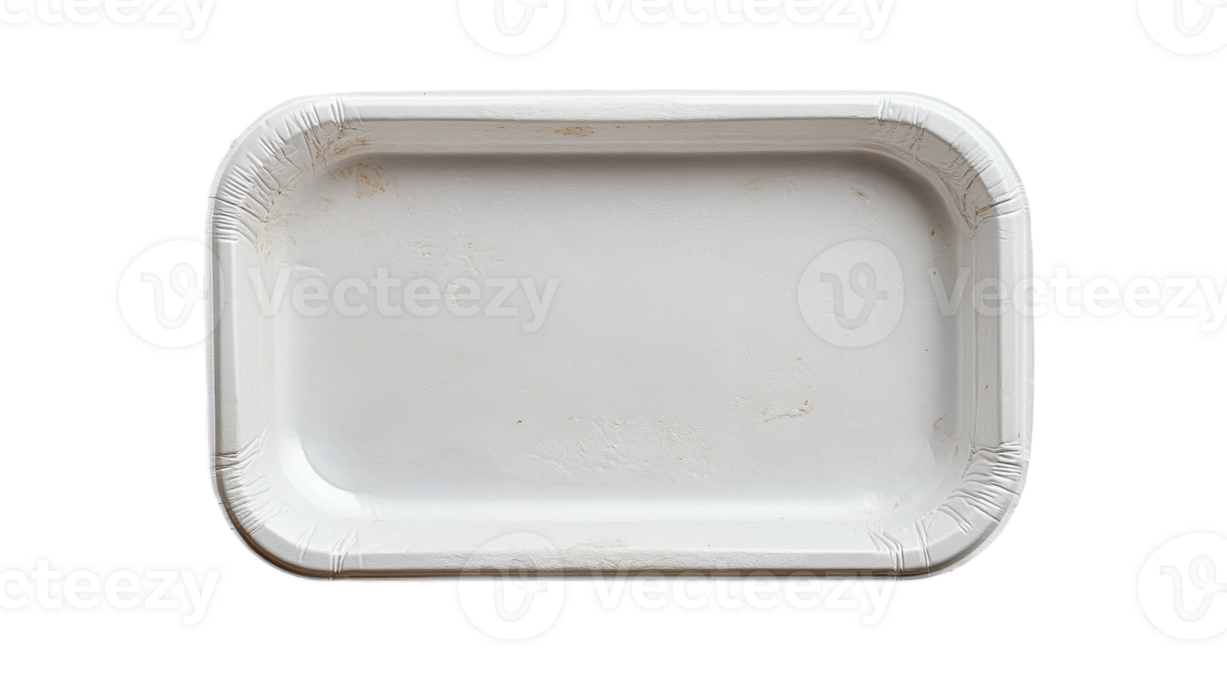 A simple white disposable tray resting on a clean surface, perfect for gatherings or catering. png