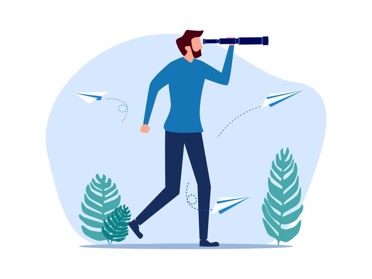 man with binoculars looking vector