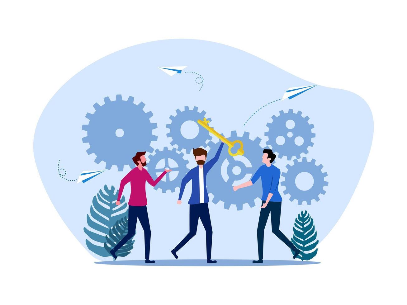 business people working together to solve a problem vector