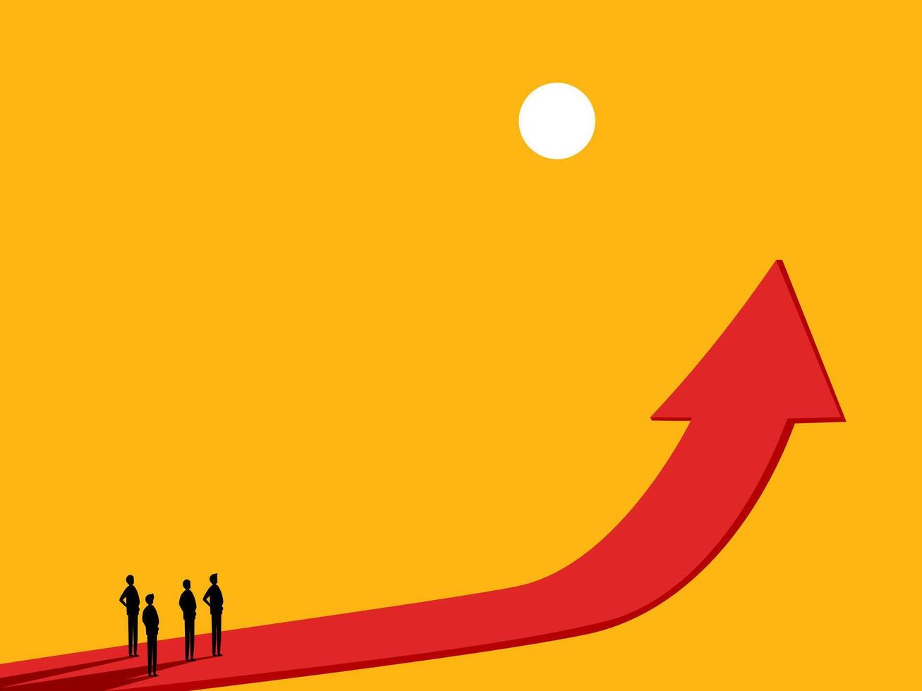 Business team is determined to achieve success and progress in business vector