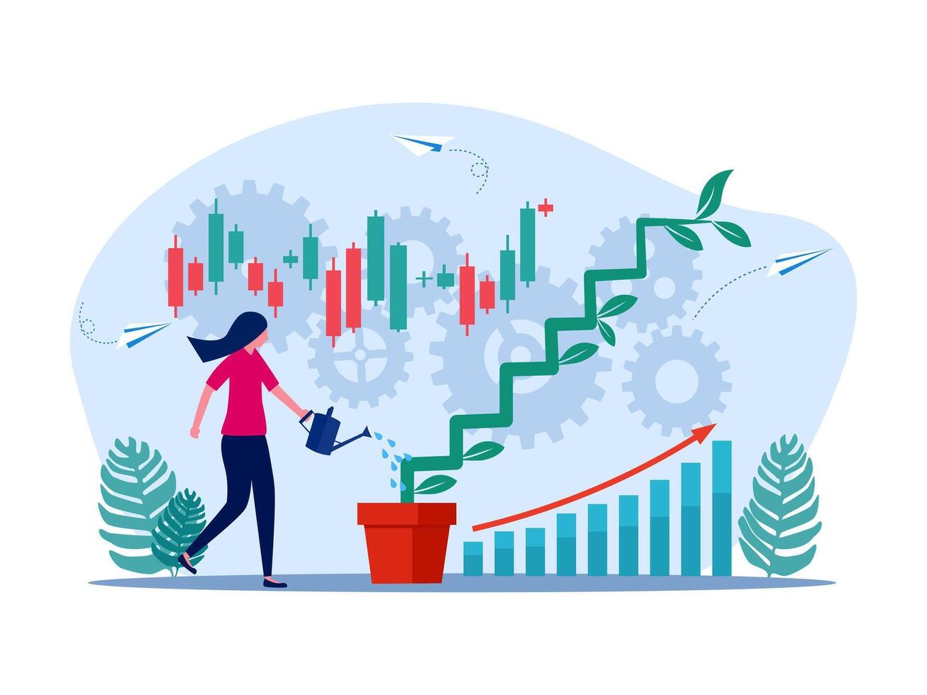 business growth concept vector