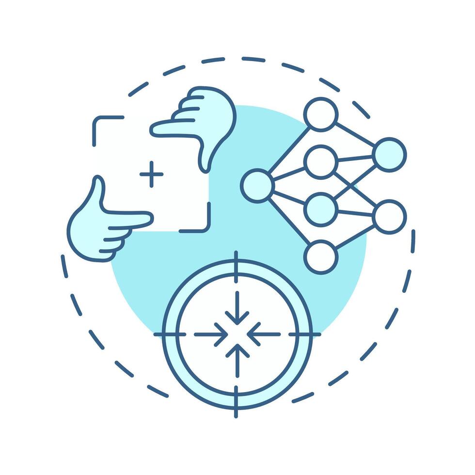 Scope soft blue concept icon. Corporate planning, strategy. Goal focus, business. Round shape line illustration. Abstract idea. Graphic design. Easy to use in infographic, presentation vector