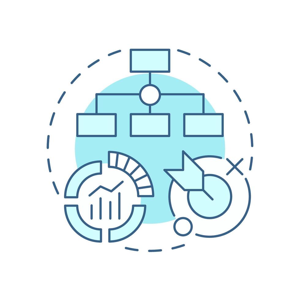Standard operating procedure soft blue concept icon. Hierarchy structure, statistics. Round shape line illustration. Abstract idea. Graphic design. Easy to use in infographic, presentation vector