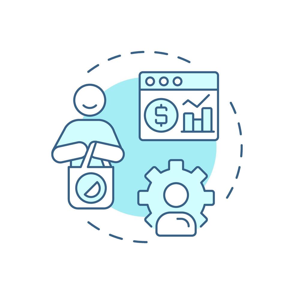 Accounts in-market soft blue concept icon. Statistical metrics, marketing management. Round shape line illustration. Abstract idea. Graphic design. Easy to use in infographic, presentation vector