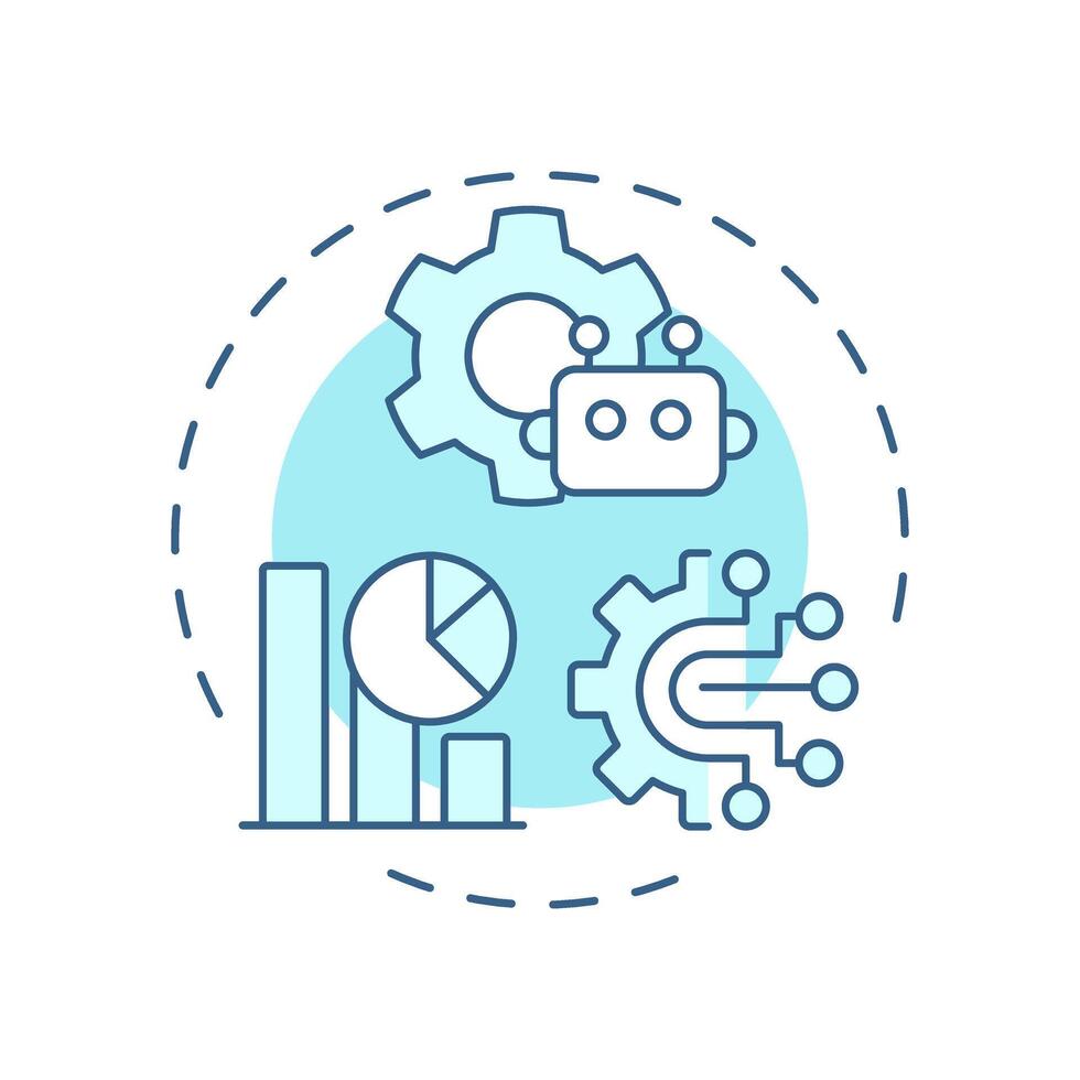 Programmatic abm soft blue concept icon. Content personalization, advertising management. Round shape line illustration. Abstract idea. Graphic design. Easy to use in infographic, presentation vector