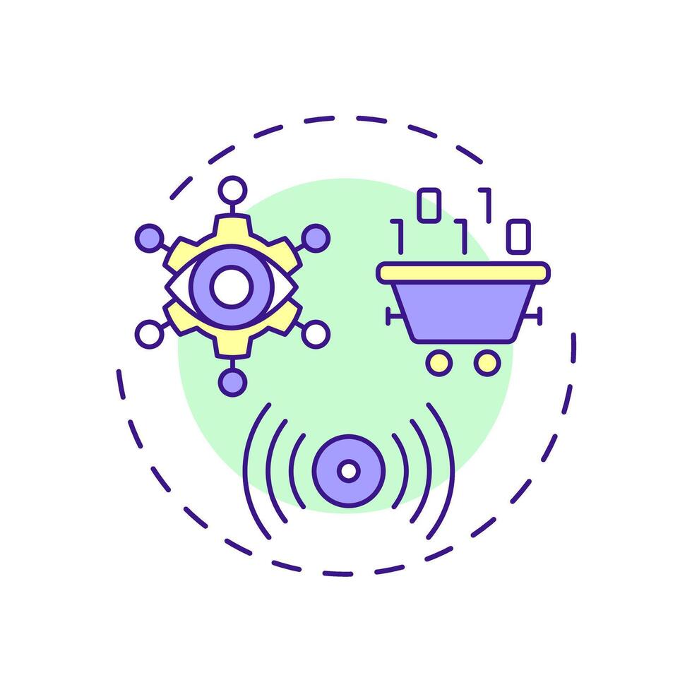 Network as sensor multi color concept icon. 6G technology. Real-time data collection and data monitoring. Round shape line illustration. Abstract idea. Graphic design. Easy to use in article vector