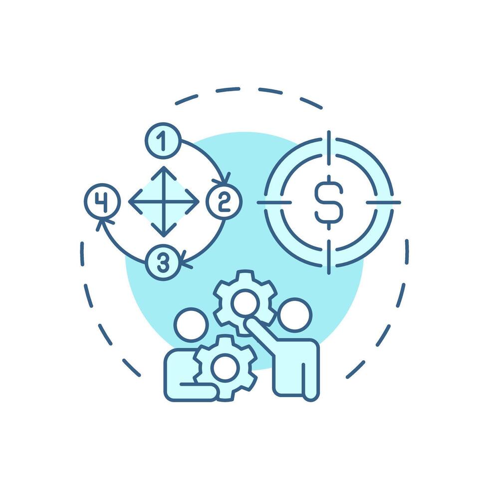 Shorter sales cycle soft blue concept icon. Customer journey, business profitability. Round shape line illustration. Abstract idea. Graphic design. Easy to use in infographic, presentation vector