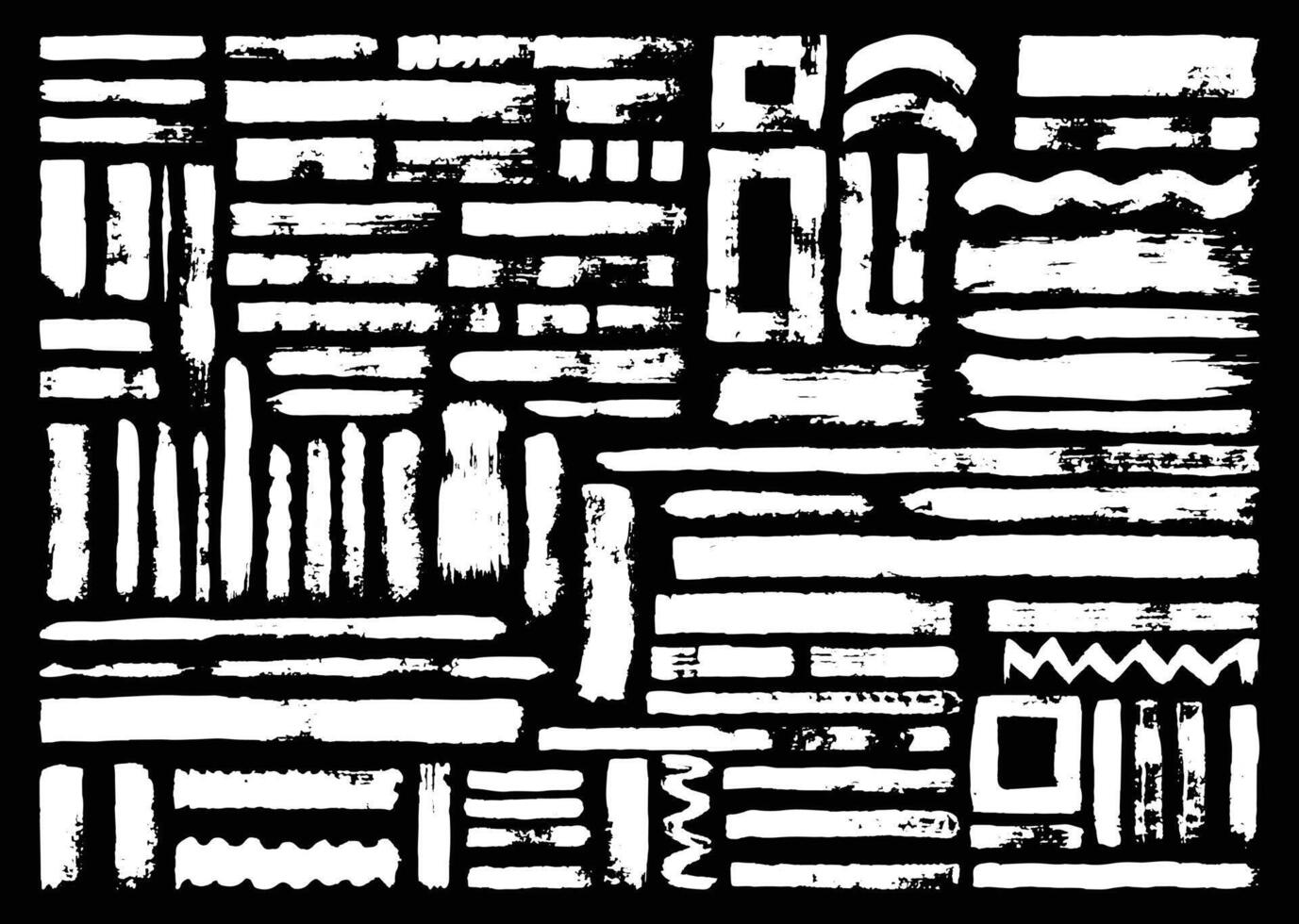 Paint brush strokes element bundle. Abstract painting graphic element set. Hand drawn rough sketch templates. vector