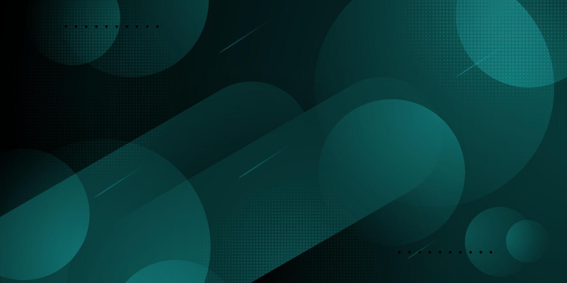 Abstract dynamic dark green with circle shape and lines gradient shadow pattern background. Simple pattern for display product ad website template wallpaper poster. vector
