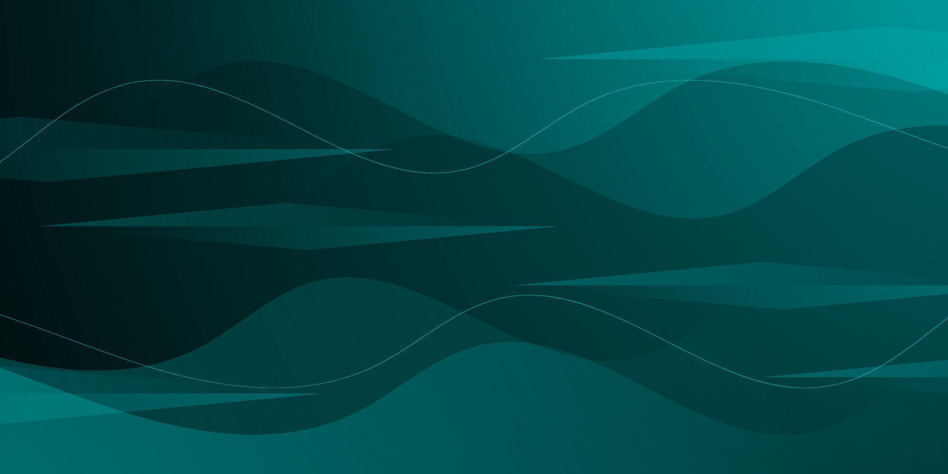 Abstract dark green luxury background with wave geometric pattern element for poster, flyer, digital board and concept design. vector