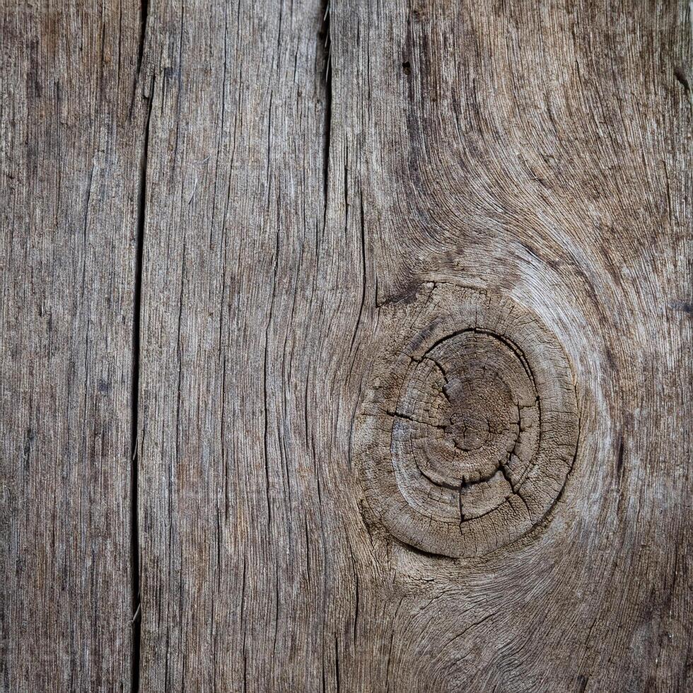 Close up of a wooden plank with a hole in it photo