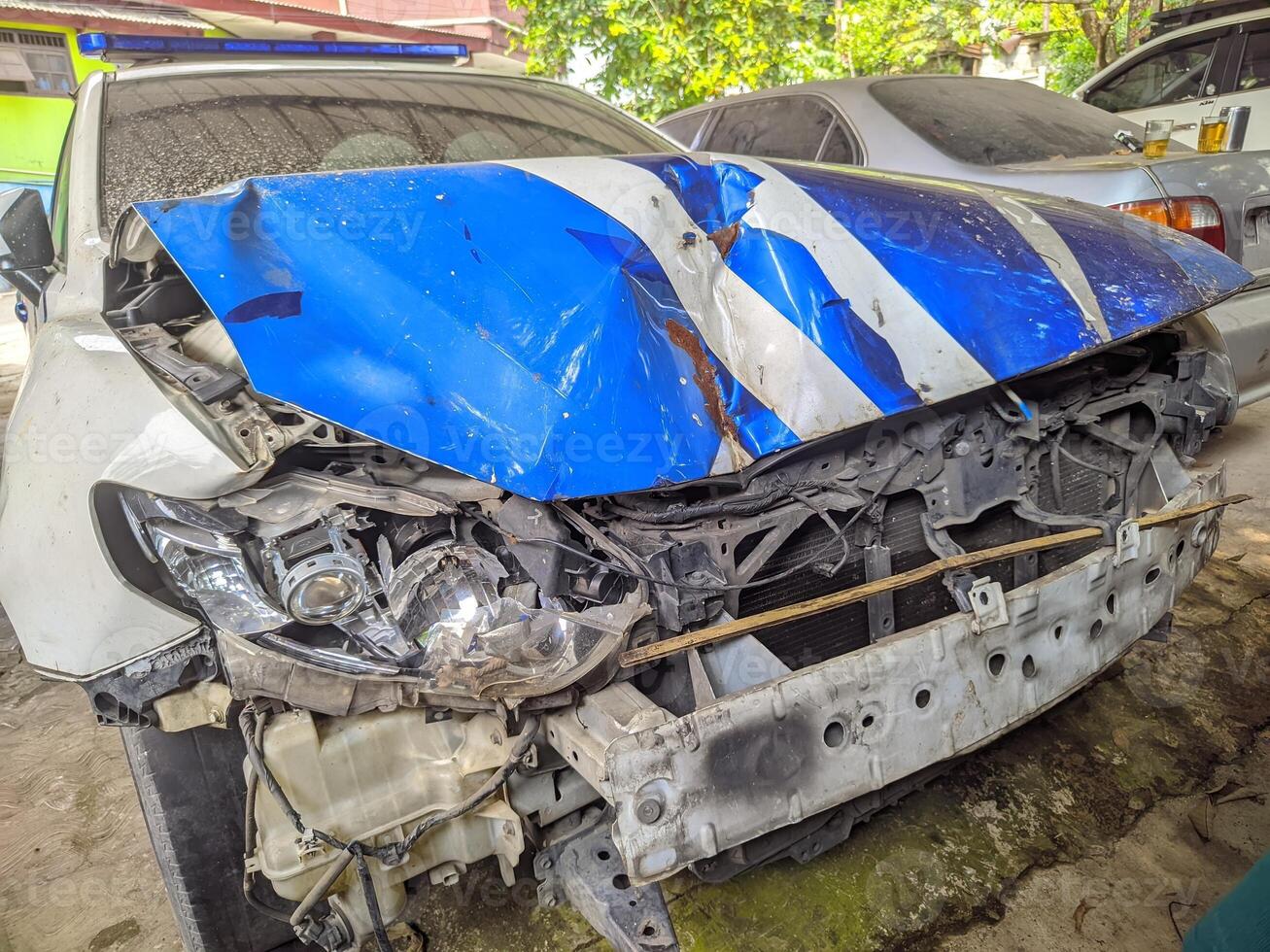 Damaged Police Car Front End photo