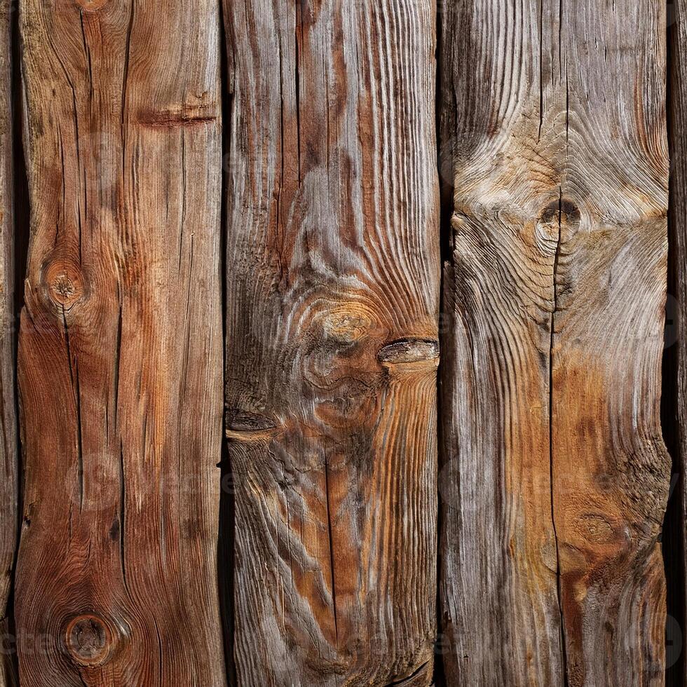A close up of a wooden wall with many different types of wood photo