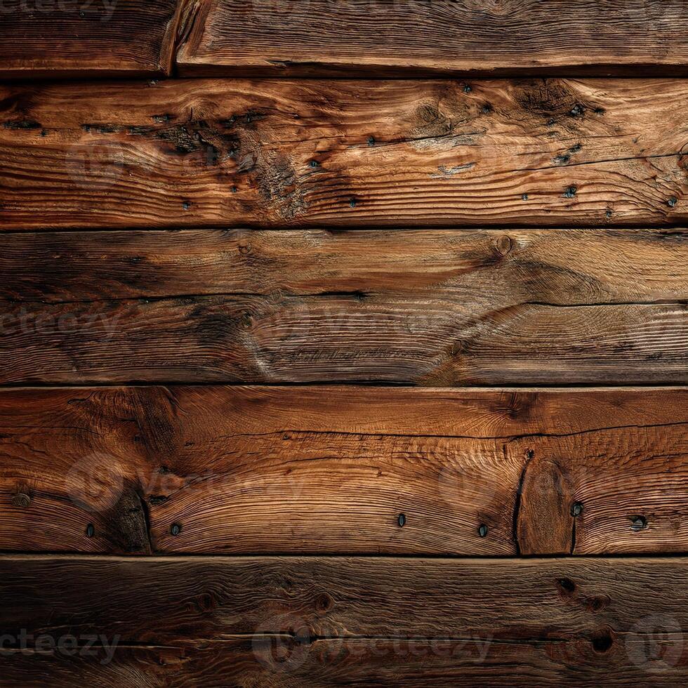 A close up of a wooden wall with many different types of wood photo