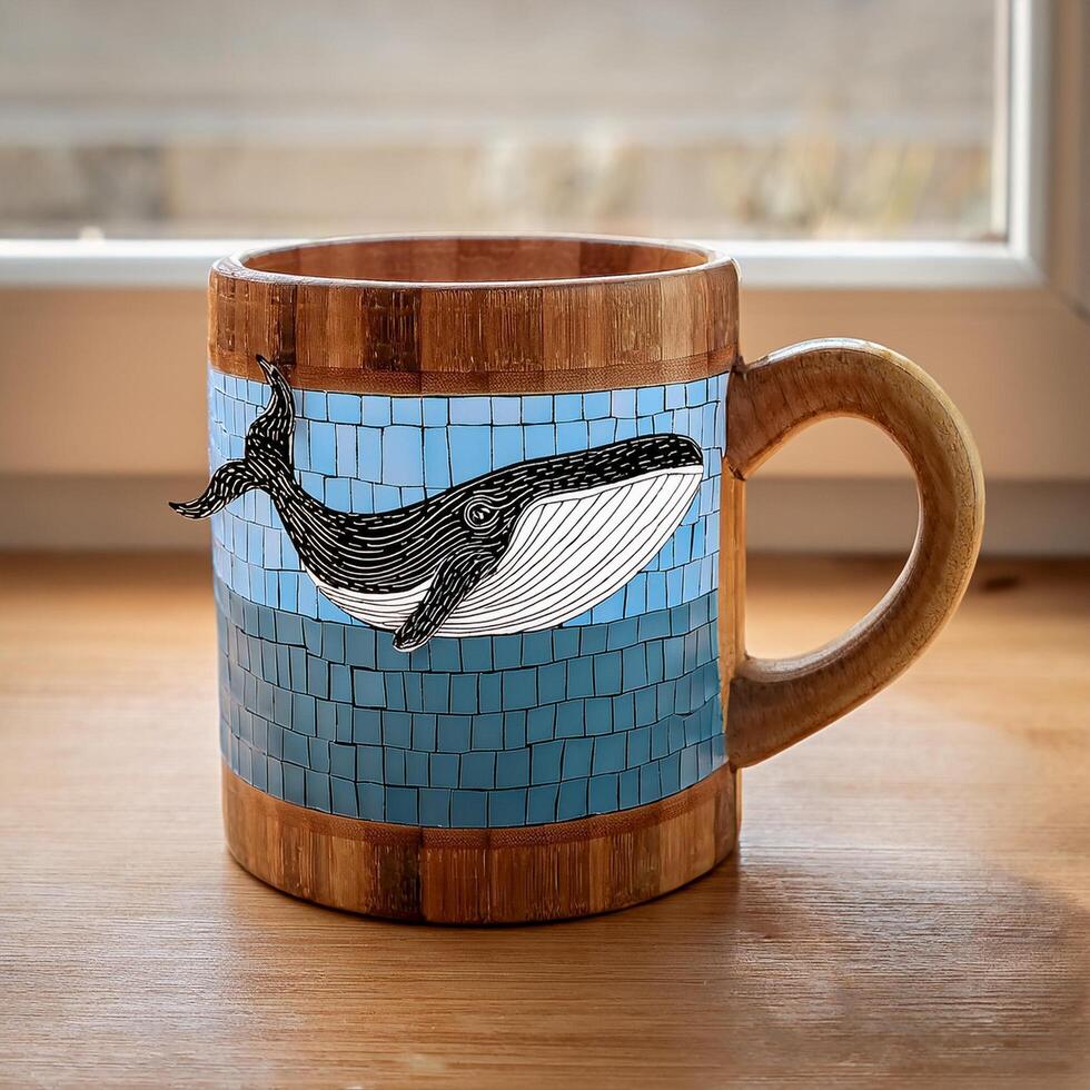 A mug with a whale on it photo
