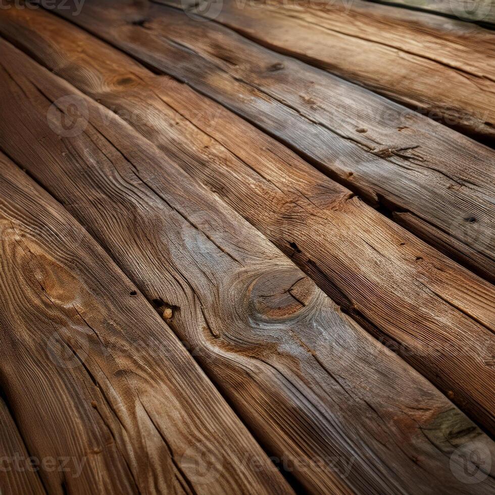 A close up of a wooden floor with some wood planks photo