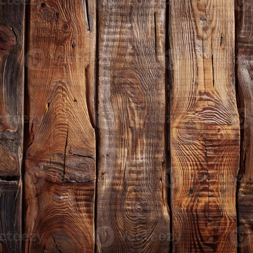 A close up of a wooden wall with many different types of wood photo