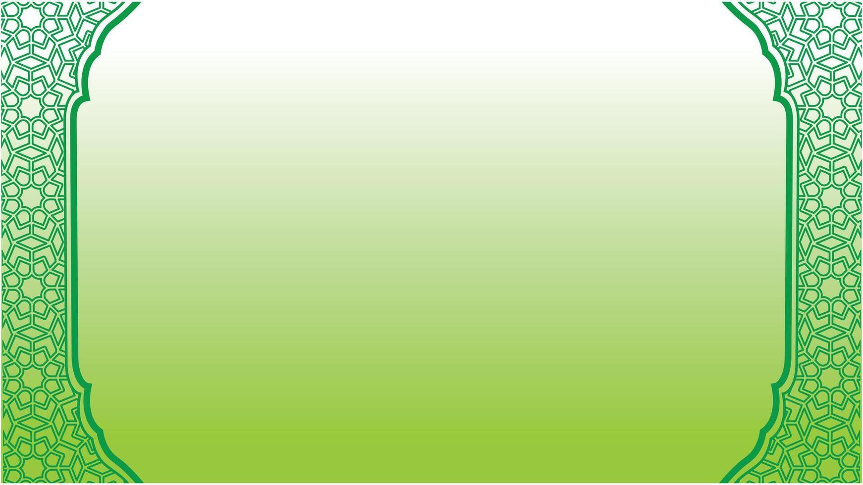 an islamic green border with a frame suitable for banner, wallpaper and another Islamic themes vector