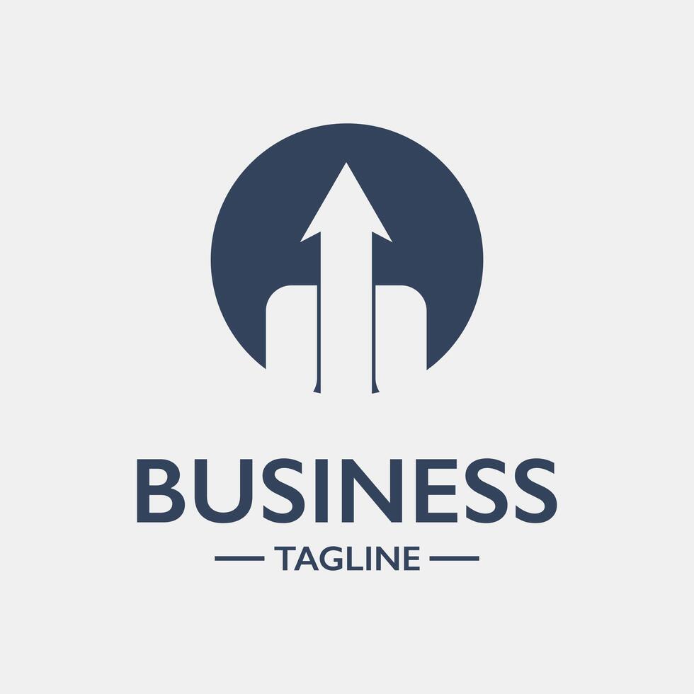 Business logo with an arrow pointing up vector