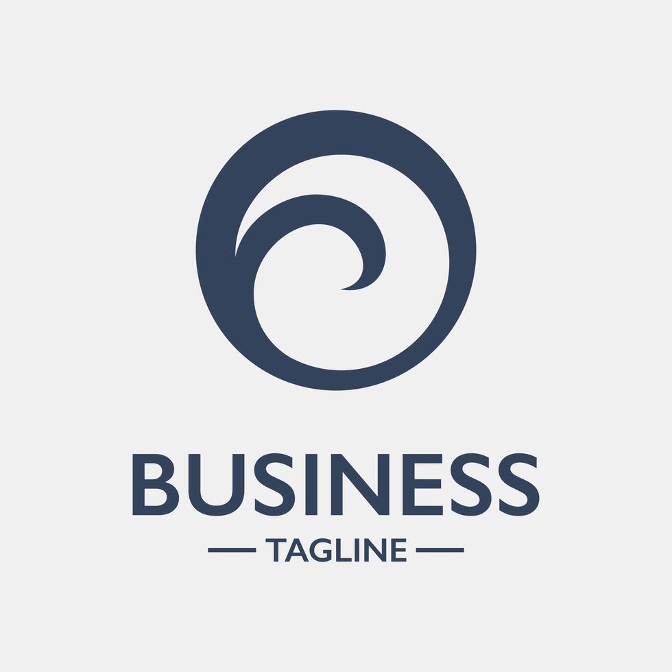 A business logo with a circular shape vector