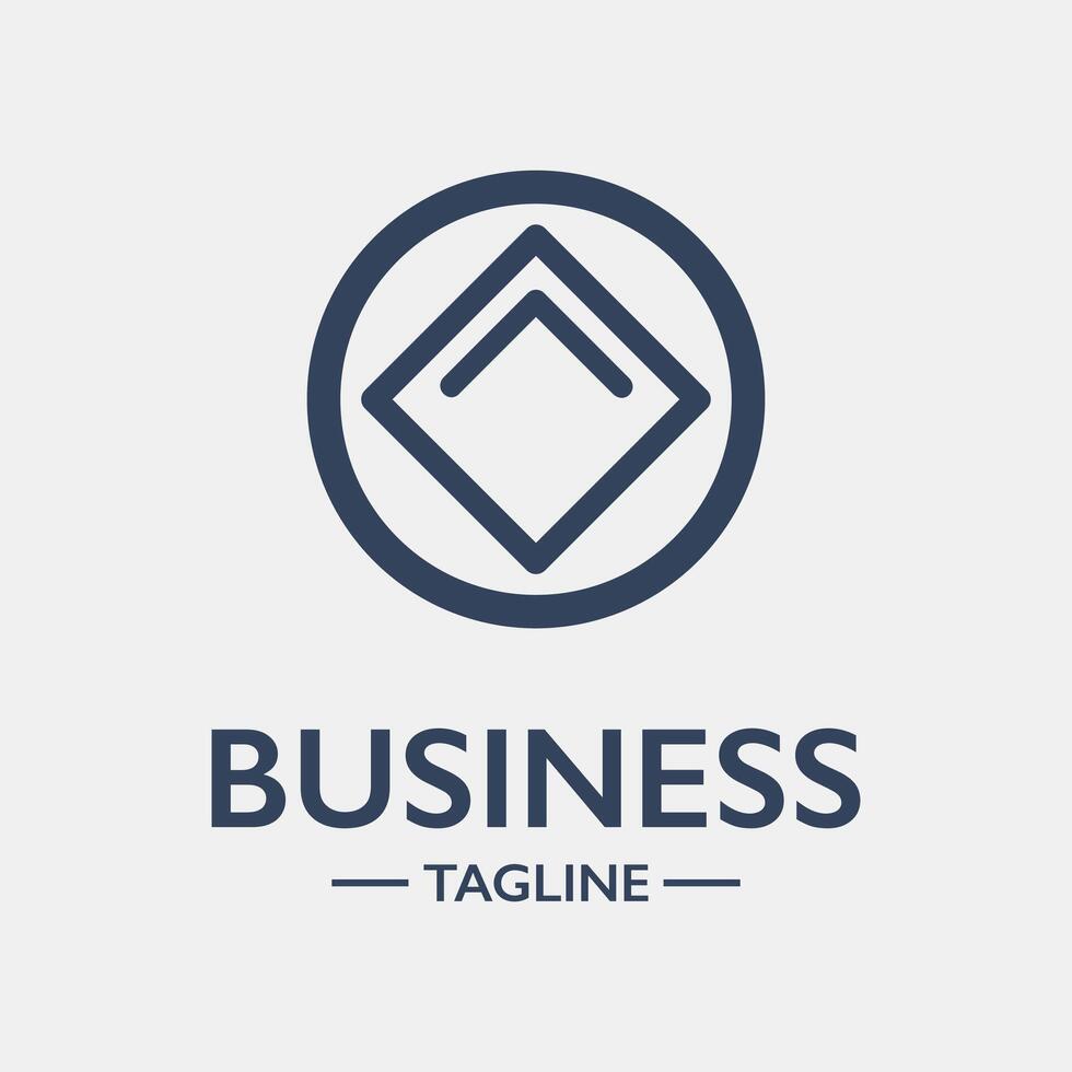 Business logo template with a square shape vector