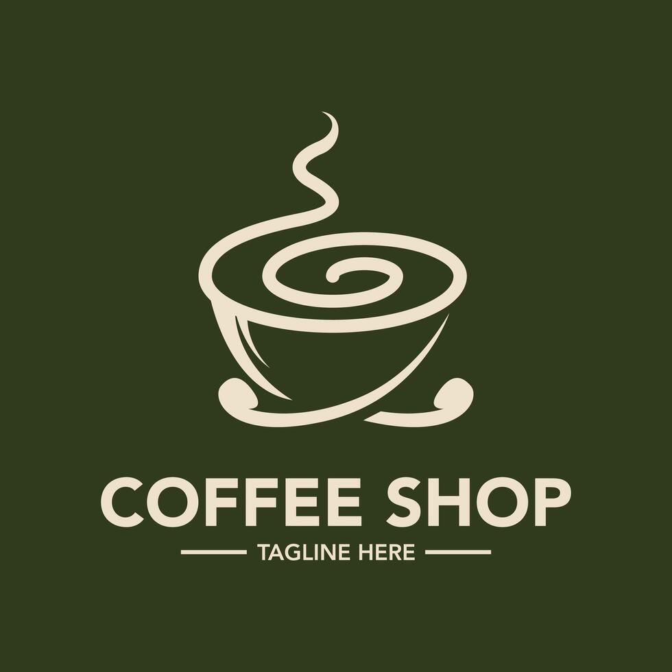 Coffee shop logo design template illustration vector