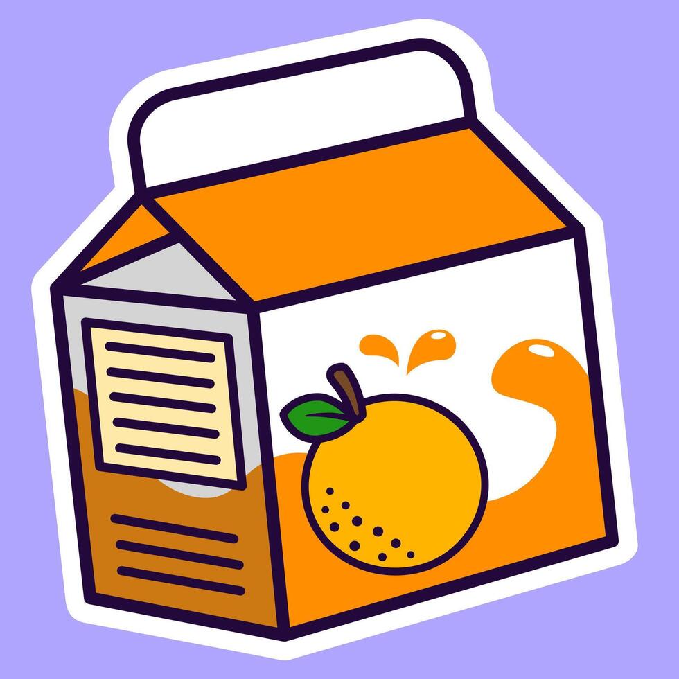 Orange Juice Cartoon Sticker vector