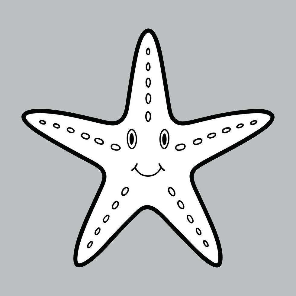 A starfish with a smiley face on it vector