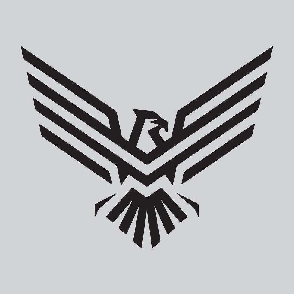 The eagle logo is black and white vector
