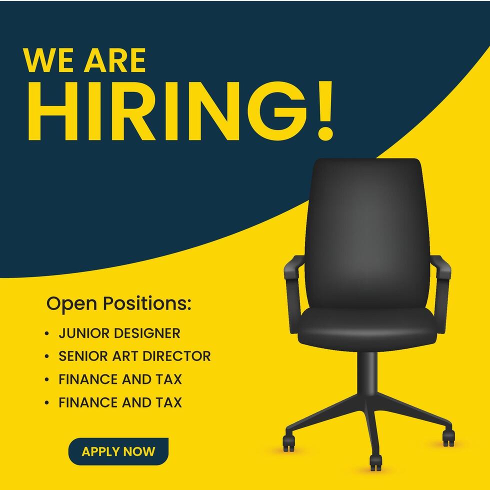 we are hiring with a chair vector