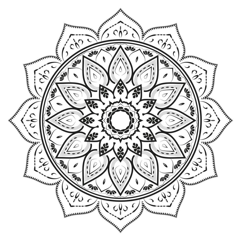 drawing of a mandala with a circle on it. vector