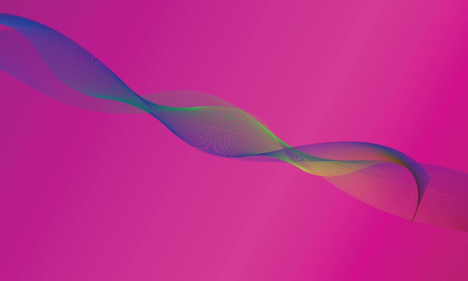 abstract background with smooth lines and waves in pink and yellow colors vector